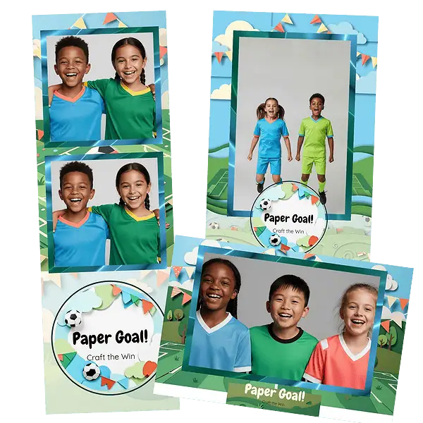 Design photobooth Paper-Cut Soccer Craft