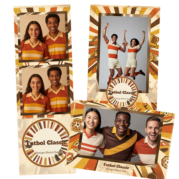 Design photobooth Retro 70s Futbol Poster