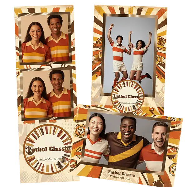 Design photobooth Retro 70s Futbol Poster