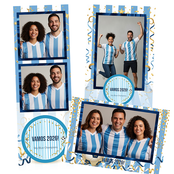 Design photobooth Sky Blue Champions Stripes