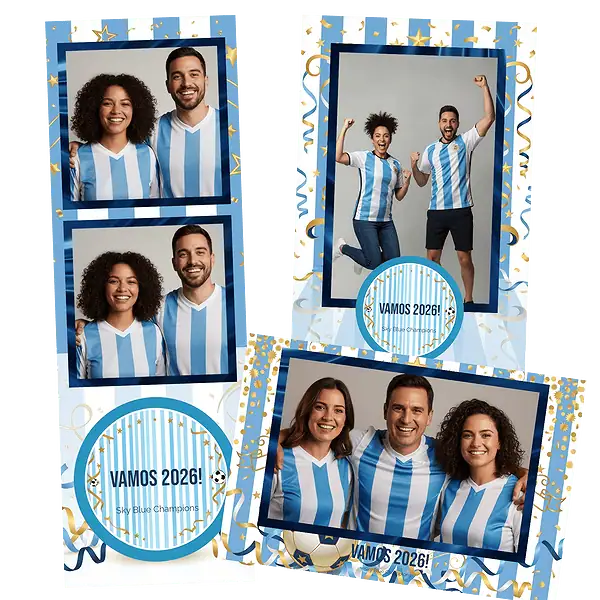 Design photobooth Sky Blue Champions Stripes