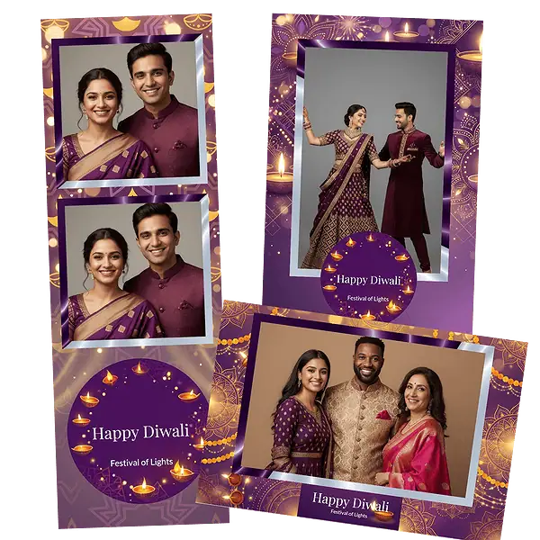 Design photobooth Purple Diwali Lights pour Vivabox et Miroir