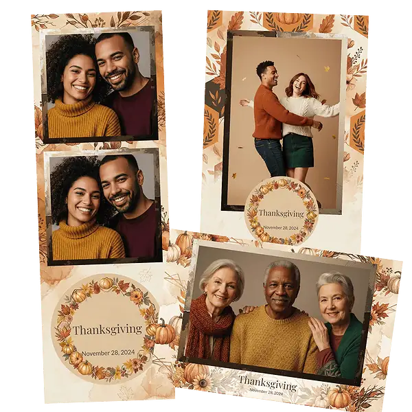 Design photobooth Rustic Autumn Thanksgiving pour Vivabox et Miroir