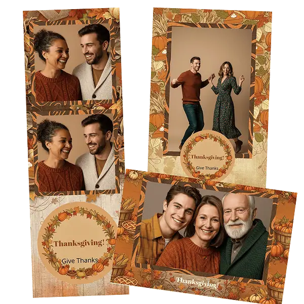 Design photobooth Rustic Thanksgiving Harvest pour Vivabox et Miroir
