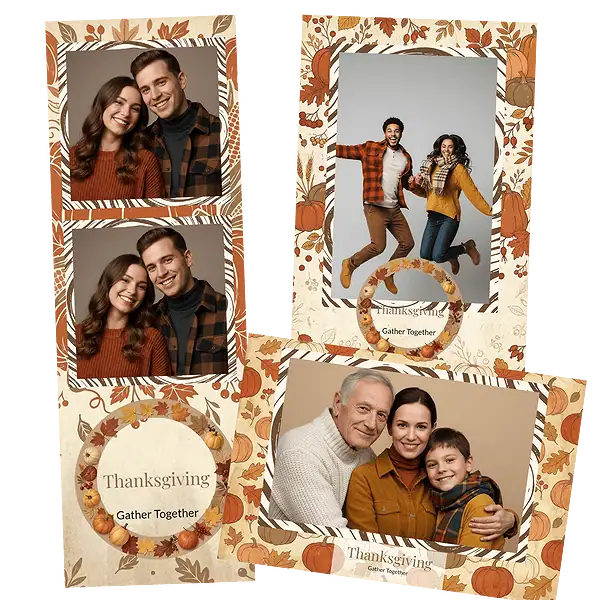 Design photobooth Rustic Thanksgiving Harvest 2 pour Vivabox et Miroir