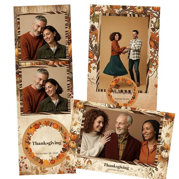Design photobooth Rustic Autumn Thanksgiving 2 pour Vivabox et Miroir