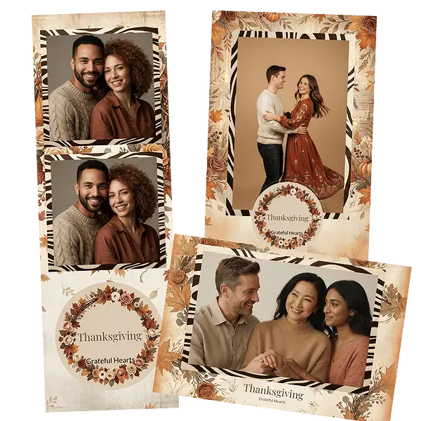 Design photobooth Rustic Autumn Thanksgiving 3 pour Vivabox et Miroir