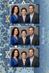 Bar Mitzvah géométrique bleu et or - Vivabox 5