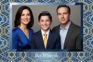 Bar Mitzvah géométrique bleu et or - Vivabox 3