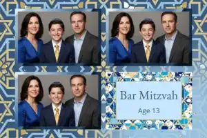 Bar Mitzvah géométrique bleu et or - Vivabox 4