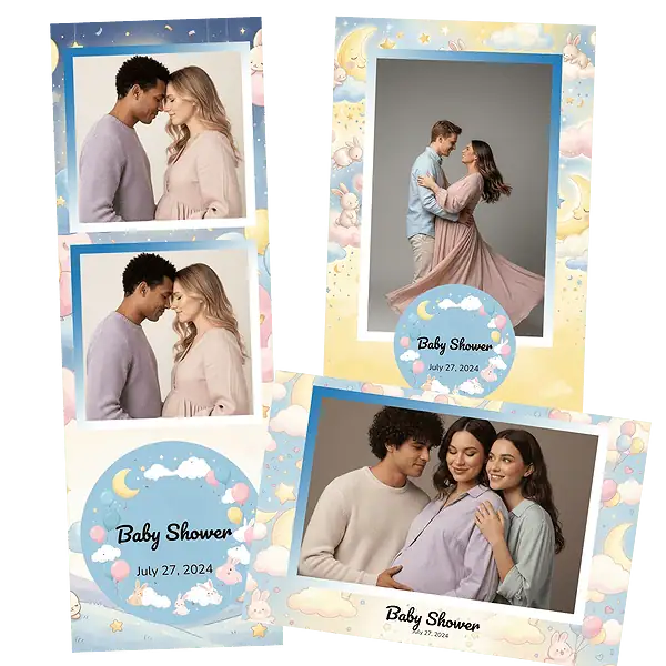 Design photobooth Dreamy Moon Bunnies pour Vivabox et Miroir