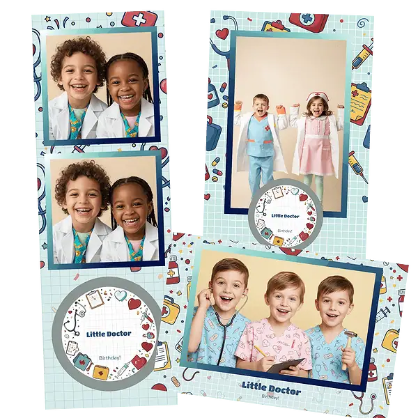 Design photobooth Little Doctor Birthday pour Vivabox et Miroir