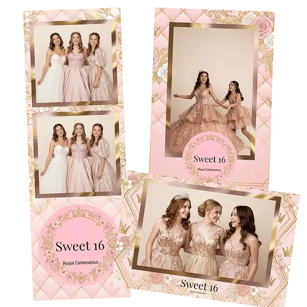 Design photobooth Royal Pink Floral pour Vivabox et Miroir