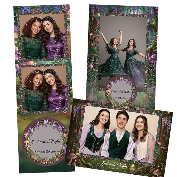 Design photobooth Enchanted Forest Whimsy pour Vivabox et Miroir