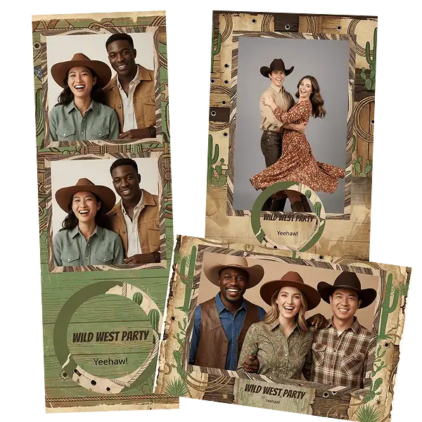 Design photobooth Wild West Country Party pour Vivabox et Miroir