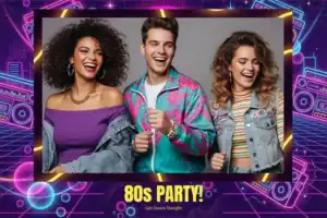 Soirée années 80, radiocassette néon - Vivabox 3
