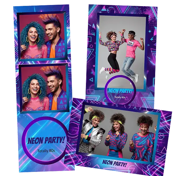 Design photobooth Neon Geometric Rock Party pour Vivabox et Miroir