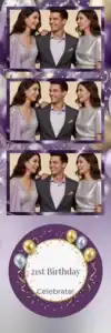 Anniversaire violet et argenté aux ballons - Vivabox 1