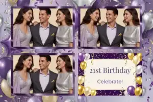 Anniversaire violet et argenté aux ballons - Vivabox 4