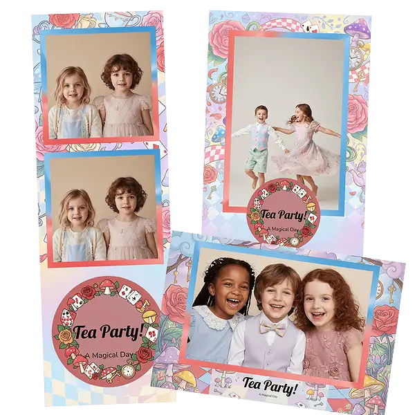 Design photobooth Whimsical Wonderland Tea Party pour Vivabox et Miroir