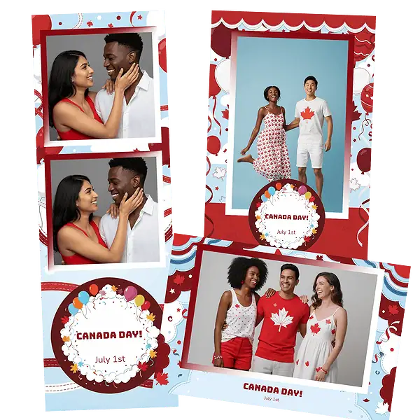 Design photobooth Playful Canada Day Celebration pour Vivabox et Miroir