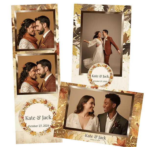 Design photobooth Rustic Autumn Leaves pour Vivabox et Miroir