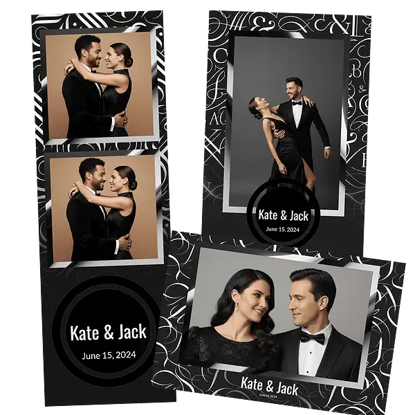 Design photobooth Modern Dark Typography pour Vivabox et Miroir