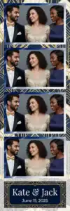 Variante bande 2x6, 4 photos et orientation paysage du design photobooth Gold Geometric Wedding Template pour Vivabox