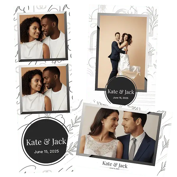 Design photobooth Minimalist Editorial Wedding pour Vivabox et Miroir