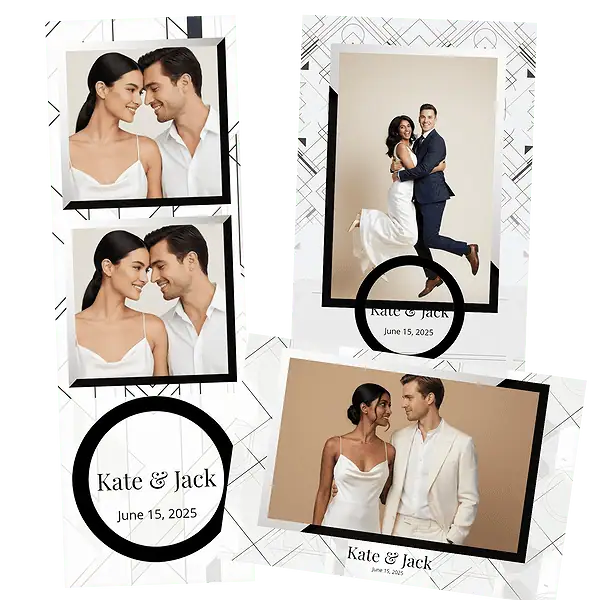 Design photobooth Minimalist Monogram Wedding 2 pour Vivabox et Miroir