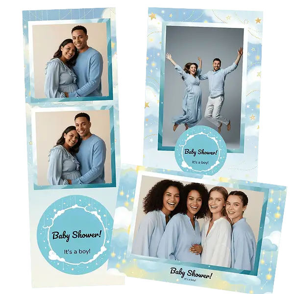 Design photobooth Dreamy Blue Sky Stars pour Vivabox et Miroir