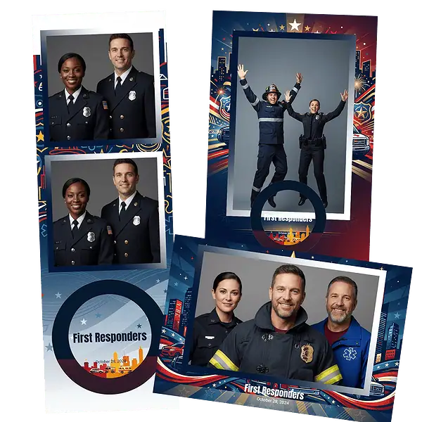 Design photobooth First Responders Day City Celebration pour Vivabox et Miroir