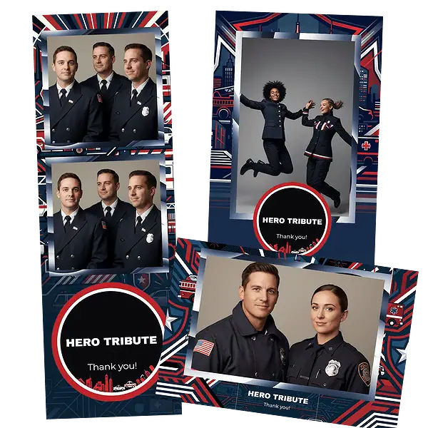 Design photobooth First Responders Hero Tribute pour Vivabox et Miroir