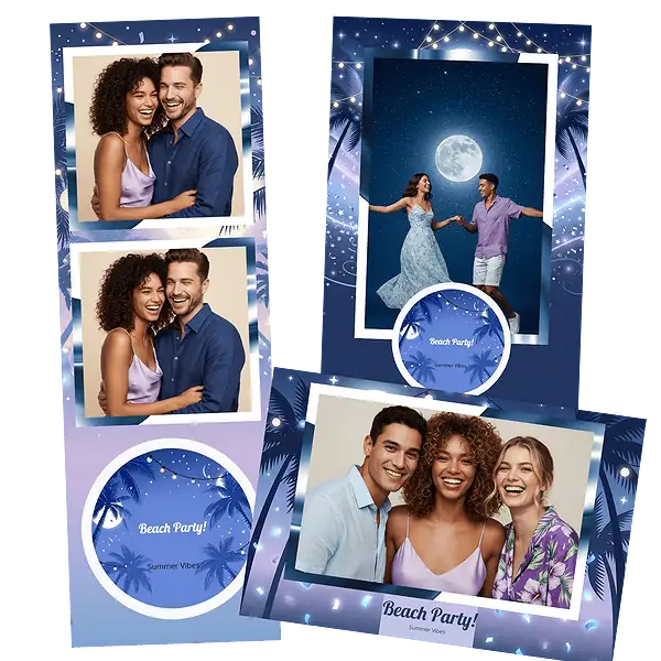Design photobooth Full Moon Tropical Night pour Vivabox et Miroir