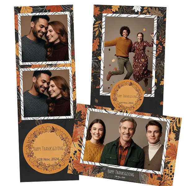 Design photobooth Rustic Dark Autumn Leaves pour Vivabox et Miroir