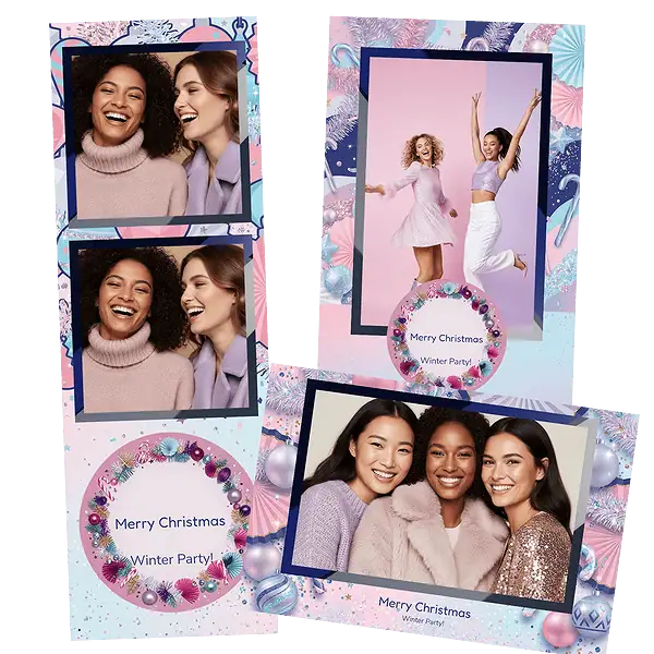 Design photobooth Pastel Pink Holiday pour Vivabox et Miroir