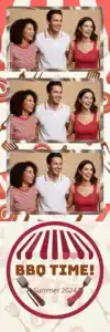 Variante bande 2x6, 3 photos et orientation paysage du design photobooth Red Checkered Barbecue Awning pour Vivabox