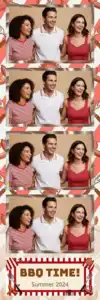 Variante bande 2x6, 4 photos et orientation paysage du design photobooth Red Checkered Barbecue Awning pour Vivabox