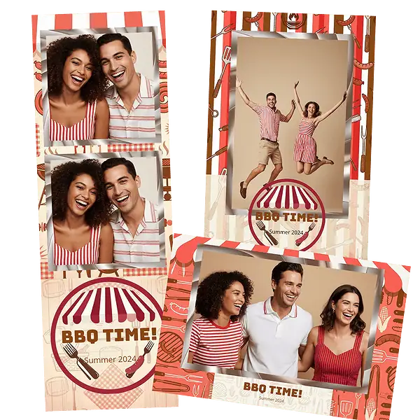 Design photobooth Red Checkered Barbecue Awning pour Vivabox et Miroir