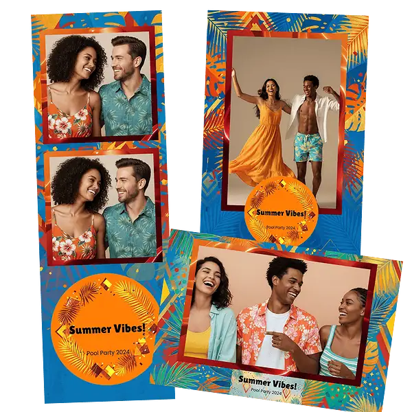 Design photobooth Vibrant Tropical Summer 2 pour Vivabox et Miroir