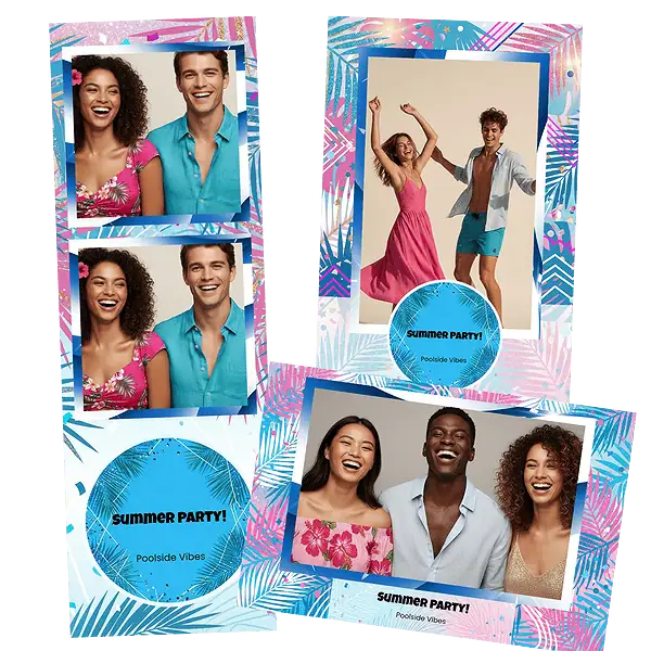 Design photobooth Vibrant Tropical Summer 3 pour Vivabox et Miroir