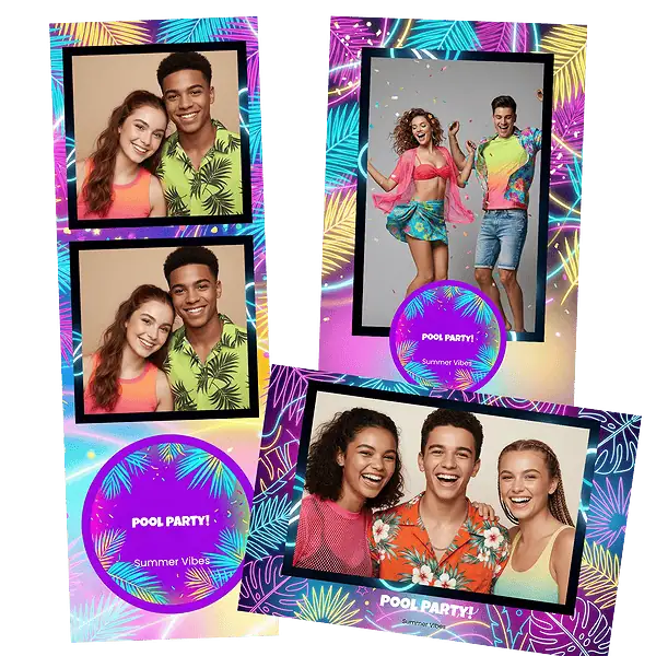 Design photobooth Neon Tropical Summer pour Vivabox et Miroir