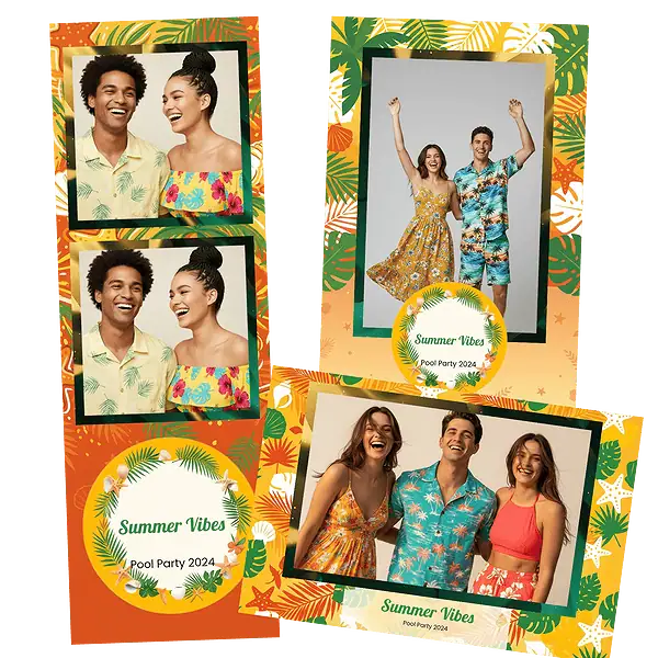 Design photobooth Sunny Tropical Summer Beach pour Vivabox et Miroir