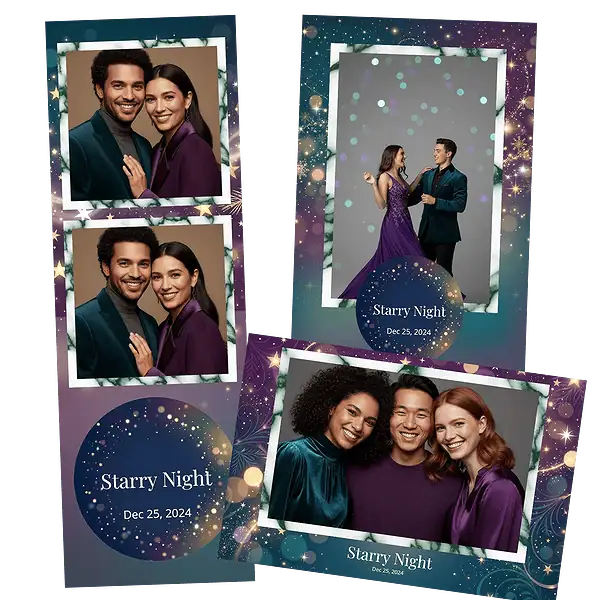 Design photobooth Starry Night Christmas pour Vivabox et Miroir