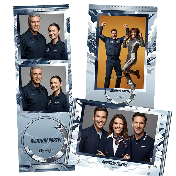 Design photobooth Military Aviation Party pour Vivabox et Miroir