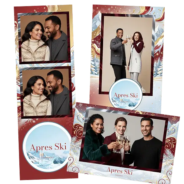Design photobooth Apres Ski Champagne Celebration pour Vivabox et Miroir