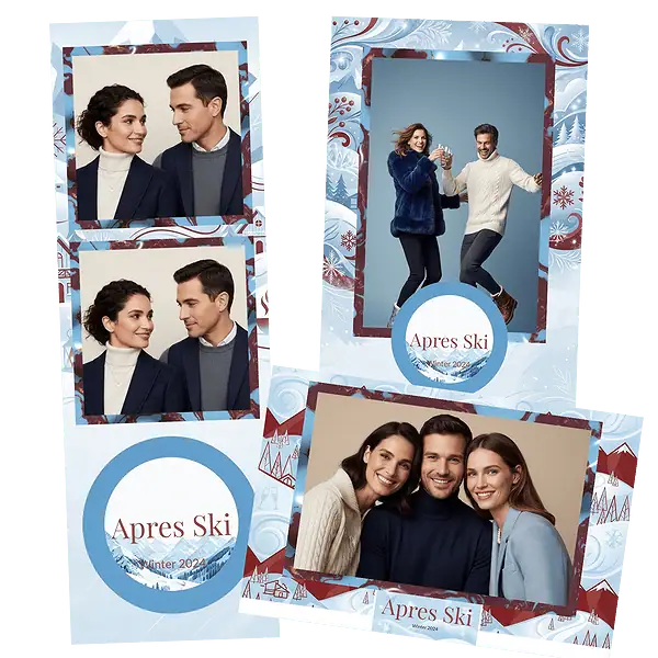 Design photobooth Winter Apres Ski Mountain pour Vivabox et Miroir