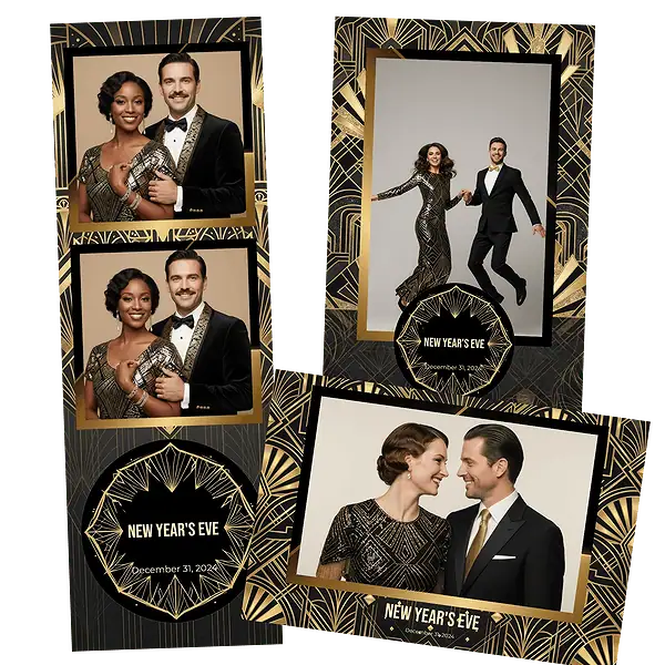 Design photobooth Art Deco Black And Gold pour Vivabox et Miroir