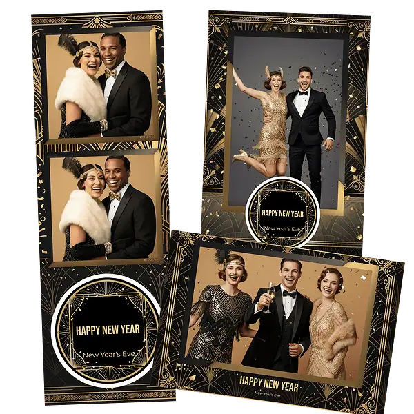 Design photobooth Roaring Twenties Art Deco pour Vivabox et Miroir