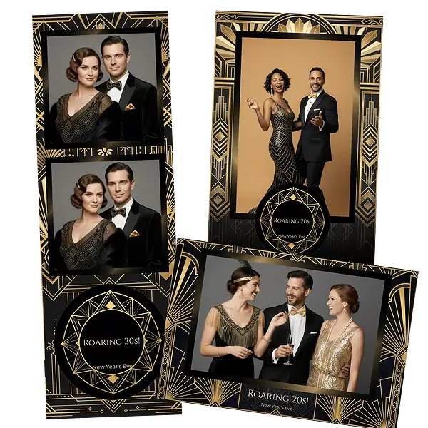 Design photobooth Art Deco Gold Night pour Vivabox et Miroir